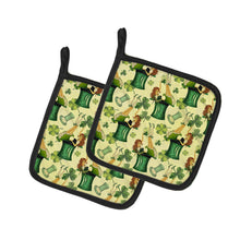 Load image into Gallery viewer, Watercolor St Patrick's Day Party Pot Holders - Set of 2 - Heat-Resistant Kitchen Essentials BB7559PTHD