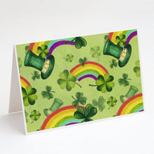 Load image into Gallery viewer, Watercolor St Patrick's Day Lucky Leprechan Greeting Cards -  Blank Note Cards – 8-Pack of Artist-Designed Cards with Envelopes