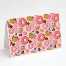 Load image into Gallery viewer, Watercolor Sweet Pastries Greeting Cards -  Blank Note Cards – 8-Pack of Artist-Designed Cards with Envelopes