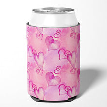 Load image into Gallery viewer, Watercolor Hot Pink Hearts Can or Bottle Hugger BB7564CC