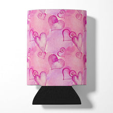 Load image into Gallery viewer, Watercolor Hot Pink Hearts Can or Bottle Hugger BB7564CC
