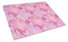 Load image into Gallery viewer, Watercolor Hot Pink Hearts Glass Cutting Boards – Durable, Decorative Kitchen Art Large BB7564LCB