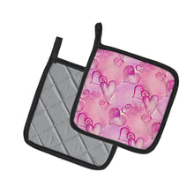 Load image into Gallery viewer, Watercolor Hot Pink Hearts Pot Holders - Set of 2 - Heat-Resistant Kitchen Essentials BB7564PTHD