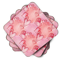 Load image into Gallery viewer, Watercolor Red Hearts Foam Coaster  BB7565FC