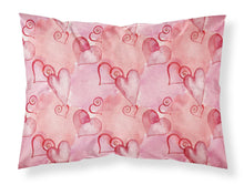 Load image into Gallery viewer, Watercolor Red Hearts Fabric Standard Pillowcase – Artistic Decorative Front, White Back BB7565PILLOWCASE