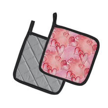 Load image into Gallery viewer, Watercolor Red Hearts Pot Holders - Set of 2 - Heat-Resistant Kitchen Essentials BB7565PTHD