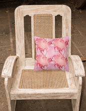 Load image into Gallery viewer, Watercolor Red Hearts Fabric Decorative Pillow BB7565PW1818