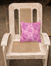 Load image into Gallery viewer, Watercolor Hot Pink Striped Hearts Fabric Decorative Pillow BB7566PW1818
