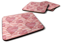 Load image into Gallery viewer, Watercolor Red Striped Hearts Foam Coaster  BB7567FC