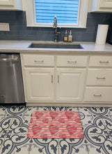 Load image into Gallery viewer, Watercolor Red Striped Hearts Machine Washable Memory Foam Mat BB7567RUG