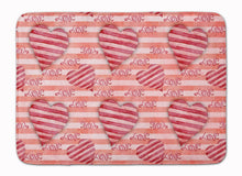 Load image into Gallery viewer, Watercolor Red Striped Hearts Machine Washable Memory Foam Mat BB7567RUG