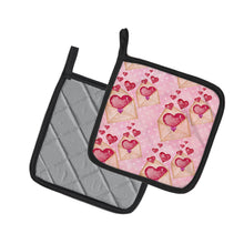 Load image into Gallery viewer, Watercolor Pink Love Letter Pot Holders - Set of 2 - Heat-Resistant Kitchen Essentials BB7568PTHD