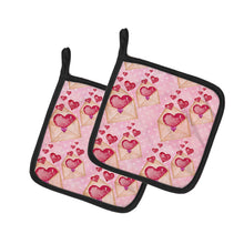 Load image into Gallery viewer, Watercolor Pink Love Letter Pot Holders - Set of 2 - Heat-Resistant Kitchen Essentials BB7568PTHD
