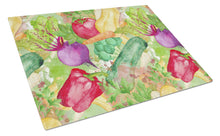 Load image into Gallery viewer, Watercolor Vegetables Farm to Table Glass Cutting Boards – Durable, Decorative Kitchen Art Large BB7572LCB