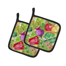 Load image into Gallery viewer, Watercolor Vegetables Farm to Table Pot Holders - Set of 2 - Heat-Resistant Kitchen Essentials BB7572PTHD