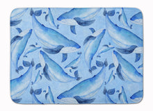 Load image into Gallery viewer, Watercolor Nautical Whales Machine Washable Memory Foam Mat BB7575RUG