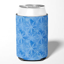 Load image into Gallery viewer, Watercolor Dark Blue Winter Snowflakes Can or Bottle Hugger BB7576CC