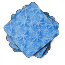 Load image into Gallery viewer, Watercolor Dark Blue Winter Snowflakes Foam Coaster  BB7576FC