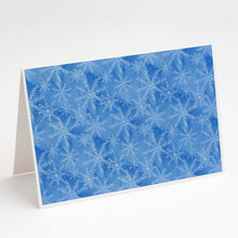 Load image into Gallery viewer, Watercolor Dark Blue Winter Snowflakes Greeting Cards -  Blank Note Cards – 8-Pack of Artist-Designed Cards with Envelopes