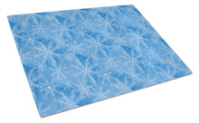 Load image into Gallery viewer, Watercolor Dark Blue Winter Snowflakes Glass Cutting Boards – Durable, Decorative Kitchen Art Large BB7576LCB