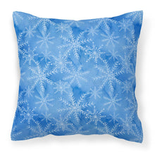 Load image into Gallery viewer, Watercolor Dark Blue Winter Snowflakes Fabric Decorative Pillow BB7576PW1818