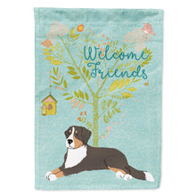 Load image into Gallery viewer, Welcome Friends Bernese Mountain Dog Flag Canvas House Size BB7579CHF