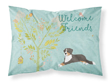 Load image into Gallery viewer, Welcome Friends Bernese Mountain Dog Fabric Standard Pillowcase – Artistic Decorative Front, White Back BB7579PILLOWCASE