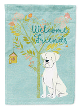 Load image into Gallery viewer, Welcome Friends White Boxer Flag Canvas House Size BB7580CHF