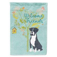 Load image into Gallery viewer, Welcome Friends Black Boxer Flag Canvas House Size BB7581CHF