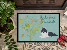 Load image into Gallery viewer, Welcome Friends Black White Collie Doormat - 18x27 Decorative Floor Mat – Indoor/Outdoor Rug with Artistic Flair BB7583MAT