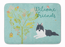 Load image into Gallery viewer, Welcome Friends Black White Collie Machine Washable Memory Foam Mat BB7583RUG