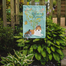 Load image into Gallery viewer, Welcome Friends Collie Garden Flag – Teal Dog Yard Decor with Tree Illustration BB7584GF