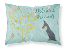 Load image into Gallery viewer, Welcome Friends Doberman Pinscher Fabric Standard Pillowcase – Artistic Decorative Front, White Back BB7586PILLOWCASE