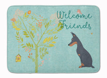 Load image into Gallery viewer, Welcome Friends Doberman Pinscher Machine Washable Memory Foam Mat BB7586RUG