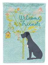 Load image into Gallery viewer, Welcome Friends Black Great Dane Flag Canvas House Size BB7587CHF