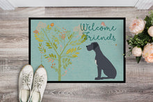 Load image into Gallery viewer, Welcome Friends Black Great Dane Doormat - 18x27 Decorative Floor Mat – Indoor/Outdoor Rug with Artistic Flair BB7587MAT
