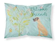 Load image into Gallery viewer, Welcome Friends Fawn Great Dane Natural Ears Fabric Standard Pillowcase – Artistic Decorative Front, White Back BB7588PILLOWCASE