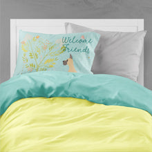 Load image into Gallery viewer, Welcome Friends Fawn Great Dane Cropped Ears Fabric Standard Pillowcase – Artistic Decorative Front, White Back BB7589PILLOWCASE