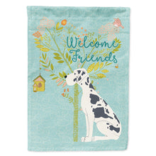 Load image into Gallery viewer, Welcome Friends Harlequin Great Dane Flag Canvas House Size BB7590CHF