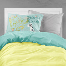 Load image into Gallery viewer, Welcome Friends Harlequin Great Dane Fabric Standard Pillowcase – Artistic Decorative Front, White Back BB7590PILLOWCASE
