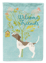 Load image into Gallery viewer, Welcome Friends Gun Dog Garden Flag – Teal Dog Yard Decor with Tree Illustration BB7593GF