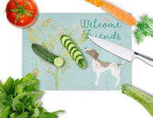 Load image into Gallery viewer, Welcome Friends Gun Dog Glass Cutting Boards – Durable, Decorative Kitchen Art Large BB7593LCB