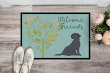 Load image into Gallery viewer, Welcome Friends Black Labrador Retriever Doormat - 24x36 Decorative Floor Mat – Indoor/Outdoor Rug with Artistic Flair BB7595JMAT