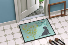 Load image into Gallery viewer, Welcome Friends Black Labrador Retriever Doormat - 24x36 Decorative Floor Mat – Indoor/Outdoor Rug with Artistic Flair BB7595JMAT