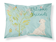 Load image into Gallery viewer, Welcome Friends Yellow Labrador Retriever Fabric Standard Pillowcase – Artistic Decorative Front, White Back BB7596PILLOWCASE