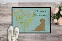 Load image into Gallery viewer, Welcome Friends Chocolate Labrador Retriever Doormat - 18x27 Decorative Floor Mat – Indoor/Outdoor Rug with Artistic Flair BB7597MAT