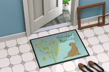 Load image into Gallery viewer, Welcome Friends Chocolate Labrador Retriever Doormat - 18x27 Decorative Floor Mat – Indoor/Outdoor Rug with Artistic Flair BB7597MAT