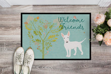 Load image into Gallery viewer, Welcome Friends White Bull Terrier Doormat - 24x36 Decorative Floor Mat – Indoor/Outdoor Rug with Artistic Flair BB7606JMAT