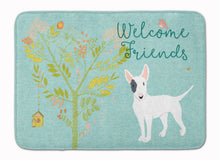 Load image into Gallery viewer, Welcome Friends White Patched Bull Terrier Machine Washable Memory Foam Mat BB7607RUG
