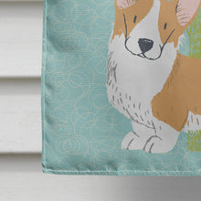 Load image into Gallery viewer, Welcome Friends Pembroke Welsh Corgi Red Flag Canvas House Size BB7608CHF
